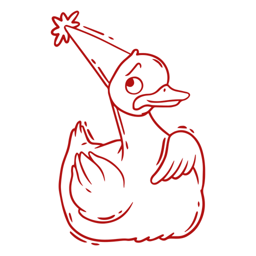 Duck wearing a party hat PNG Design