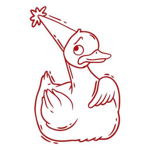 Pato com chapéu de festa Desenho PNG