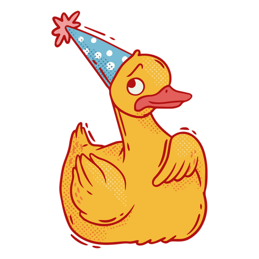 Pato de desenho animado usando um chapéu de festa Desenho PNG