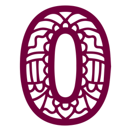 Mandala alphabet 0 number PNG Design