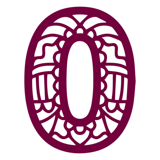 Mandala Alphabet 0 Nummer PNG-Design