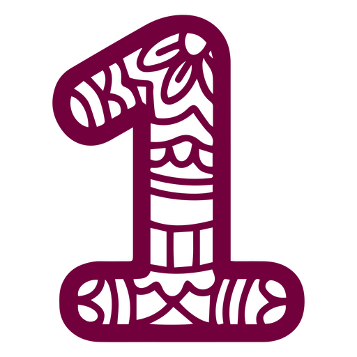 Mandala alphabet 1 number PNG Design