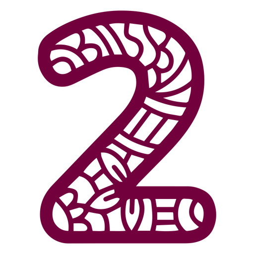 Mandala alphabet 2 number PNG Design