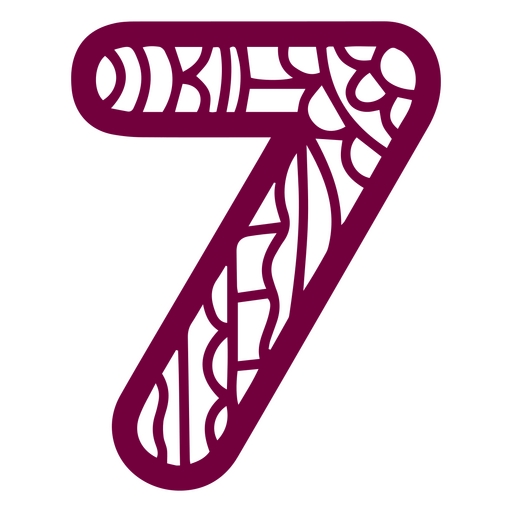 Mandala alfabeto 7 número Desenho PNG