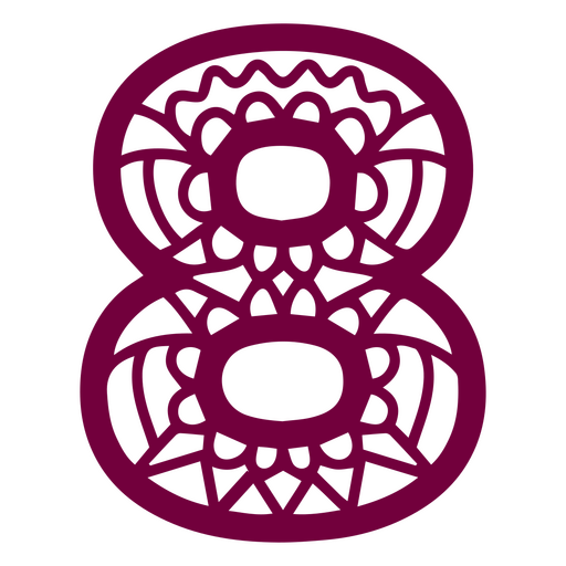 Mandala alfabeto número 8 Diseño PNG