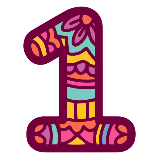 Mandala color alfabeto 1 número Diseño PNG