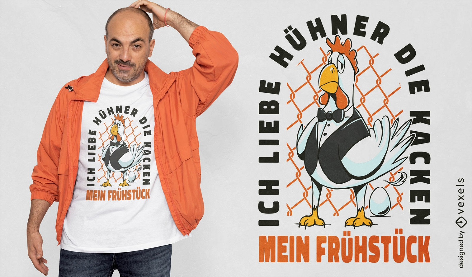 Funny chicken cartoon t-shirt design