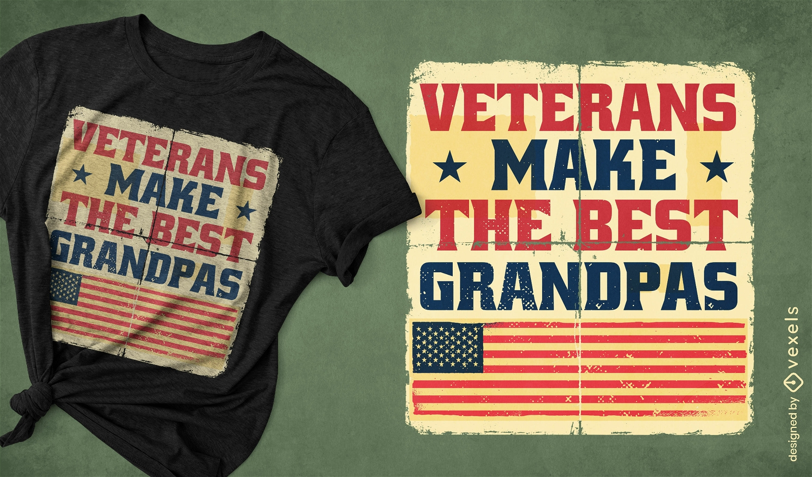 Diseño de camiseta vintage con cita de veteranos