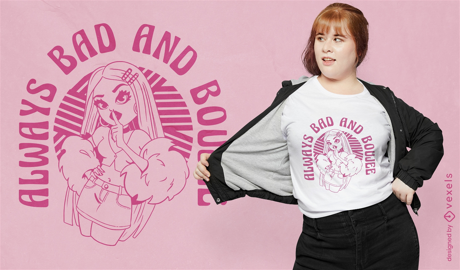 Ausgefallenes Frauen-Cartoon-T-Shirt-Design