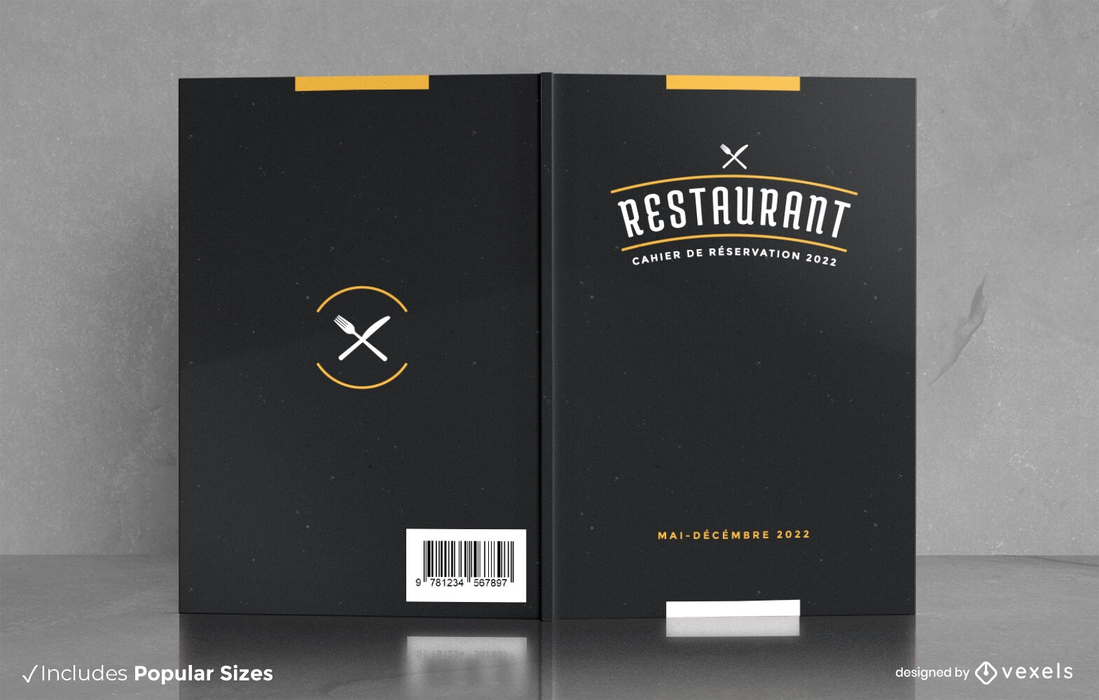 Design de capa de livro de reserva de restaurante