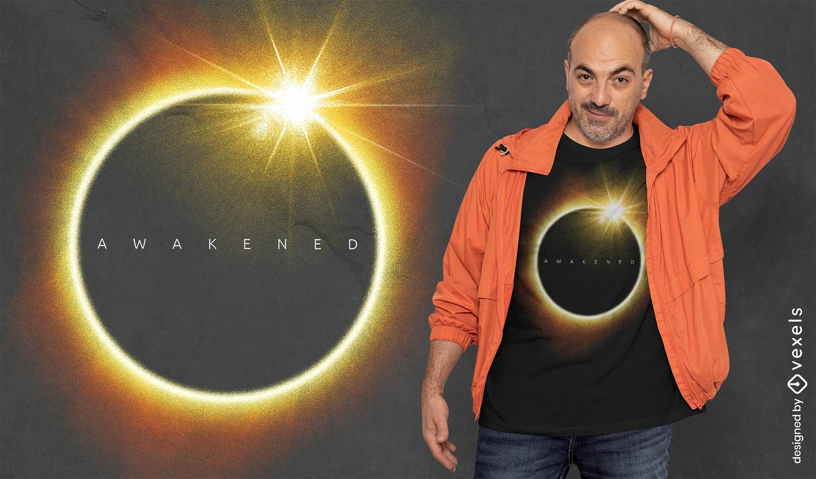 Dise?o de camiseta Eclipse contra el sol.