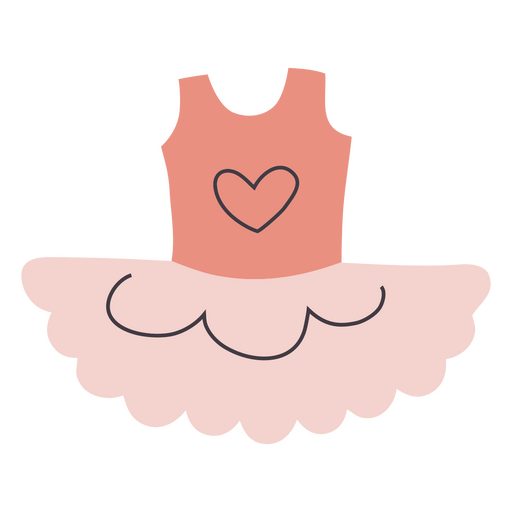 Vestido de balé rosa com coração Desenho PNG