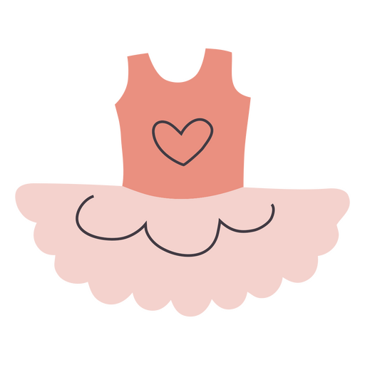 Vestido de ballet rosa con un corazón. Diseño PNG