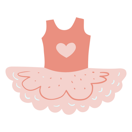 Rosa Ballerinakleid mit Herz darauf PNG-Design