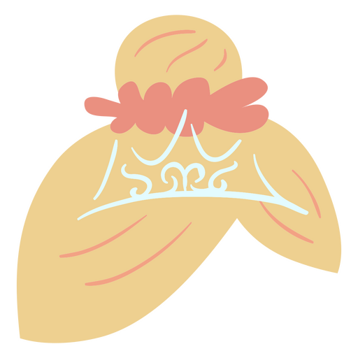 Cartoon ballerina bun with a flower on it PNG Design
