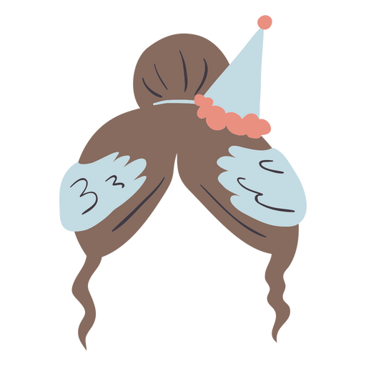 Girl with a party hat on her head PNG Design