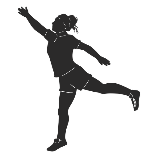 Silhouette eines Mädchens, das einen Frisbee wirft PNG-Design