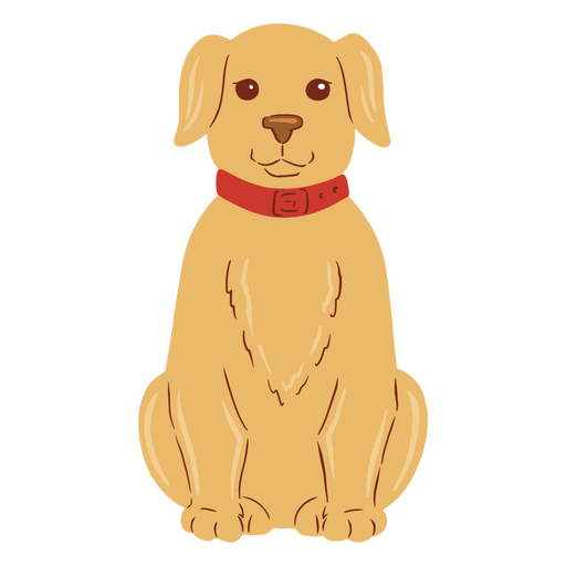 Golden retriever dog sitting PNG Design