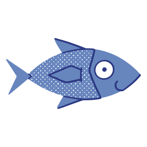Blauer Fisch mit Tupfen PNG-Design