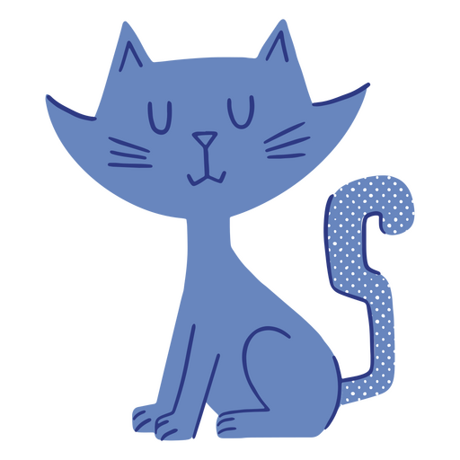 Blue cat sitting PNG Design