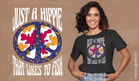 Design de camiseta de símbolo de paz hippie