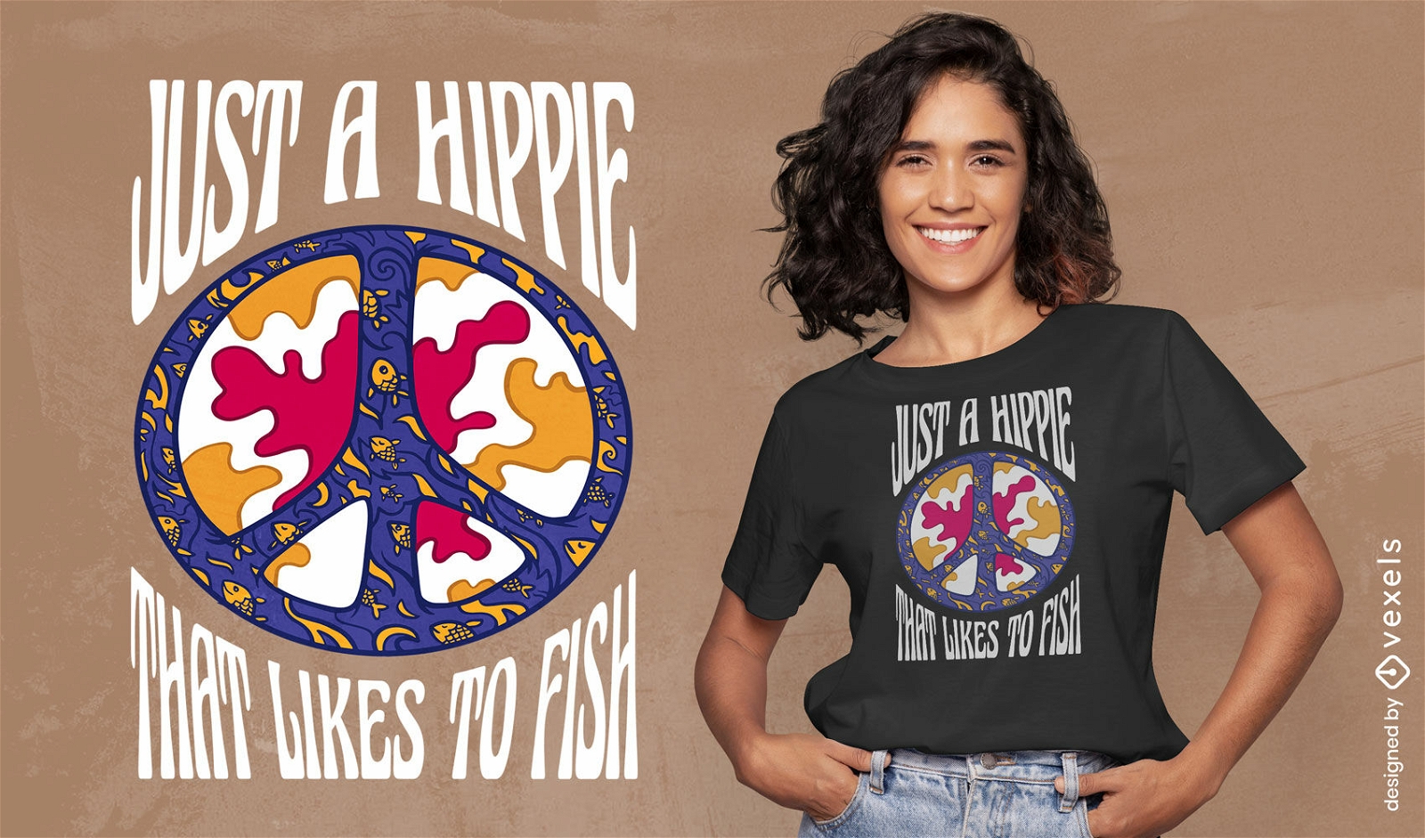 Dise?o de camiseta de s?mbolo de paz hippie