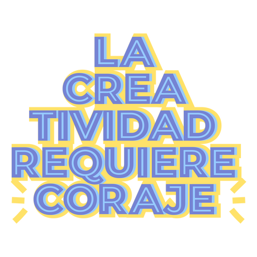 Spanisches Zitat des kreativen Mutkünstlers PNG-Design