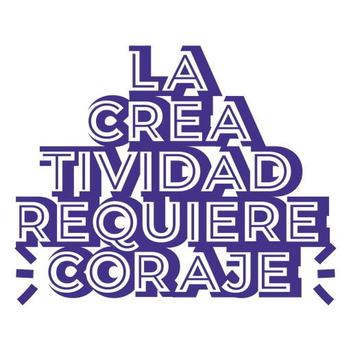 Coraje creativo artista cita en español recortada Diseño PNG