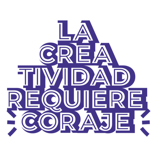 Creative courage artist spanish quote cut out PNG Design