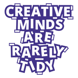 Citação de artista de mentes de criatividade cortada Desenho PNG