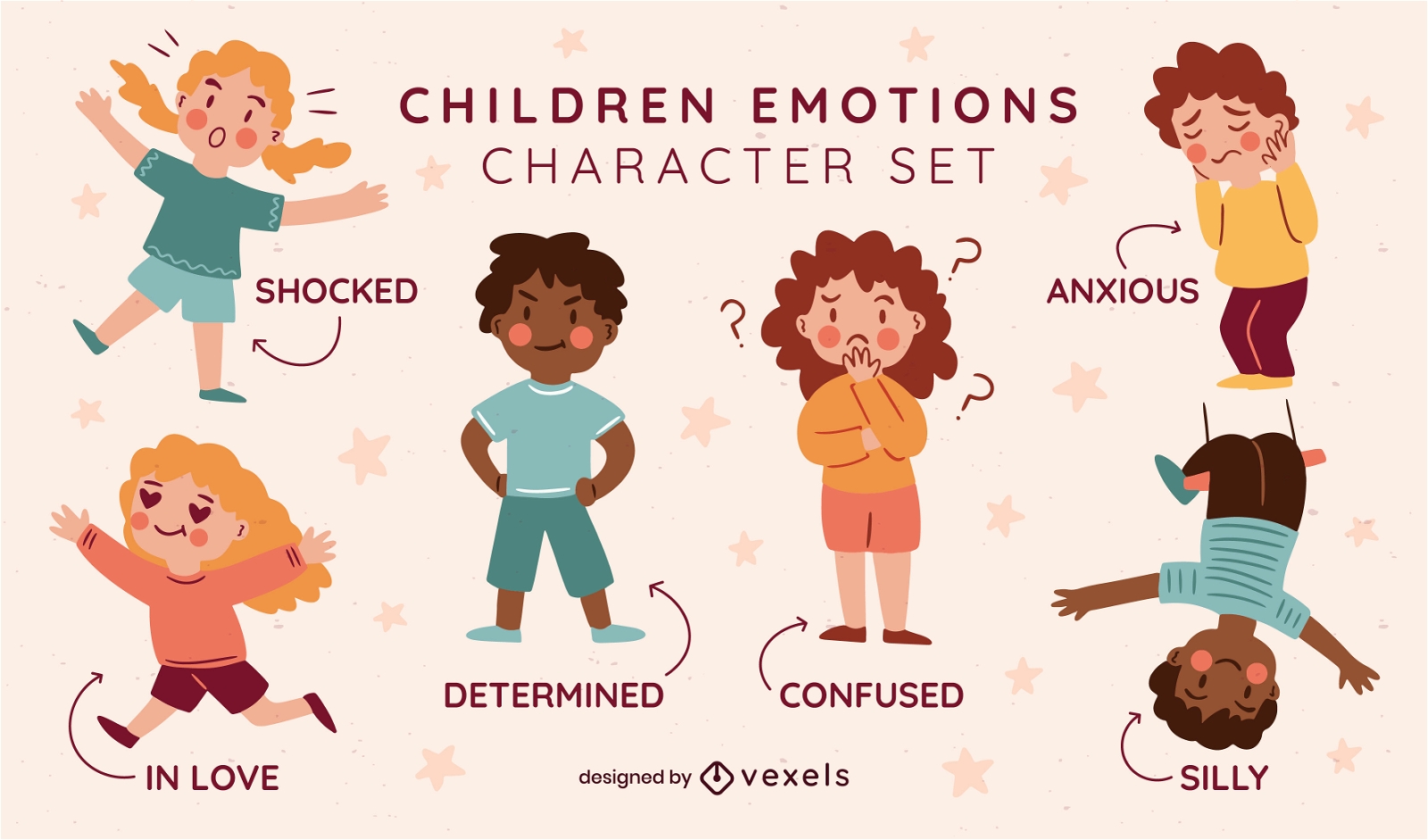 Kinder Emotionen Charaktere gesetzt