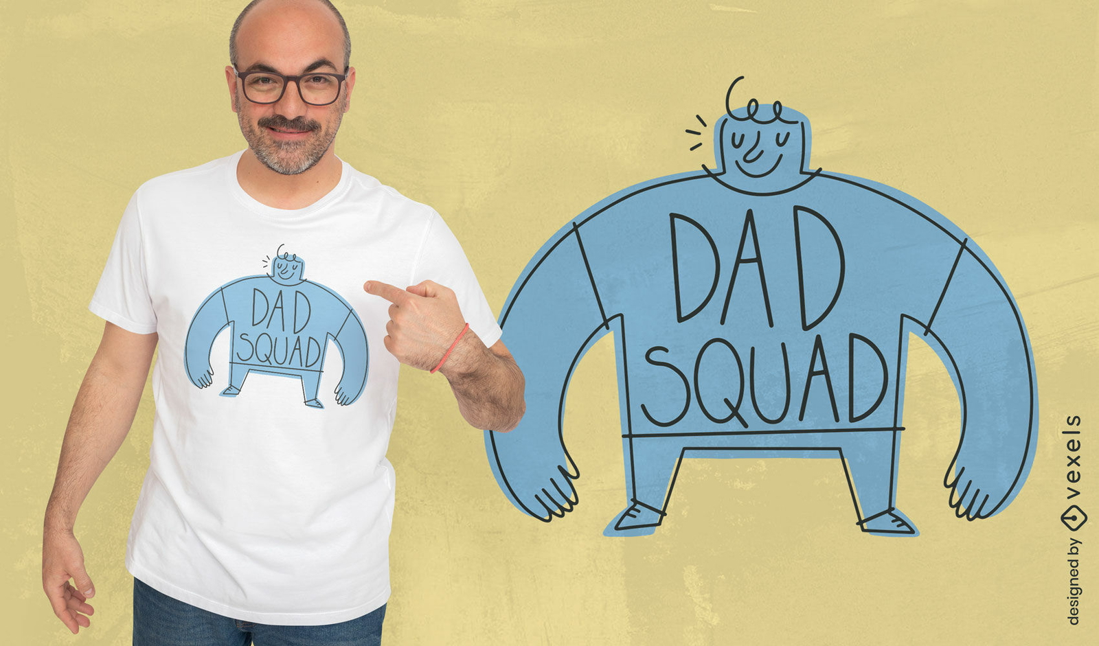 Design de camiseta de personagem de esquadrão papai