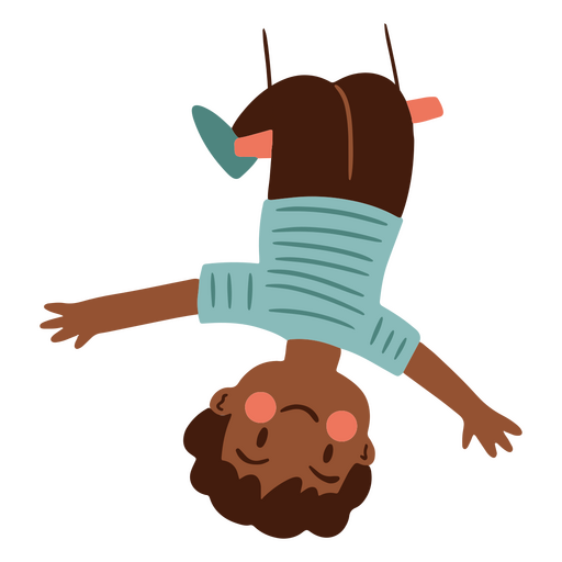 Black boy hanging upside down PNG Design