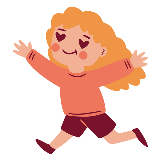 Girl running with her arms outstretched PNG Design
