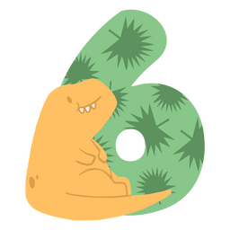 Dinosaurier flach Nummer sechs PNG-Design