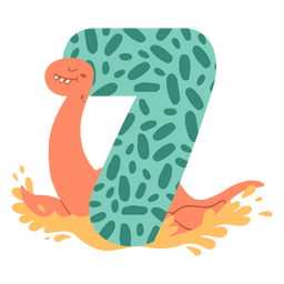 Dinosaurier flach Nummern sieben PNG-Design