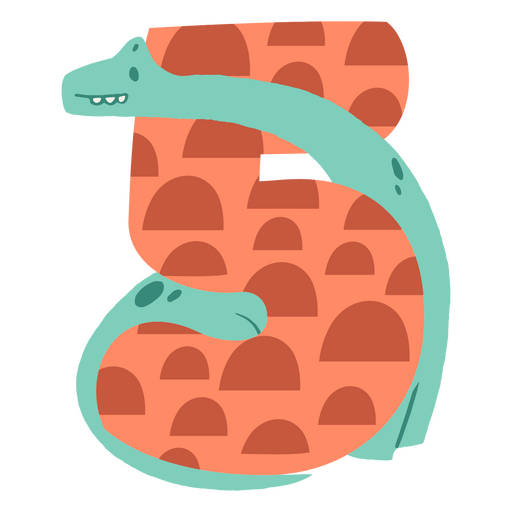 Dinosaurs flat numbers five PNG Design