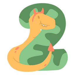 Dinosaurs flat numbers two PNG Design Transparent PNG