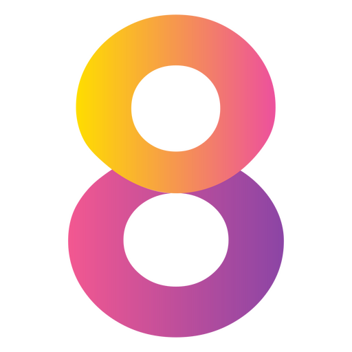 Numbers gradient eight PNG Design