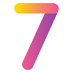 Números gradiente sete Desenho PNG