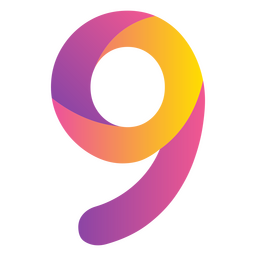 Verlaufsalphabet 9 Nummer PNG-Design
