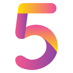 Numbers gradient five PNG Design