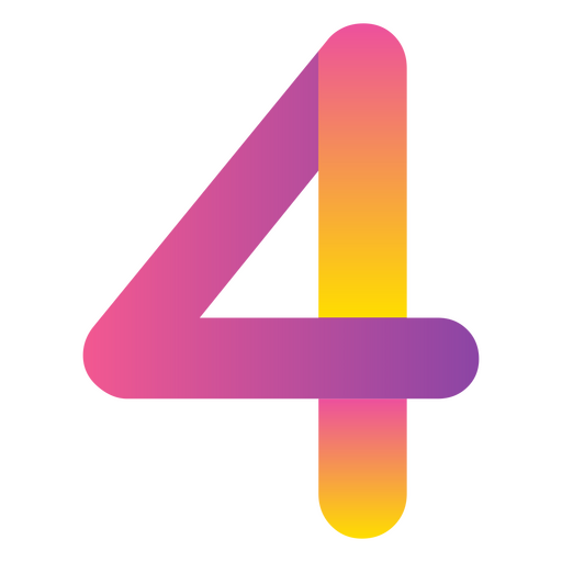 Numbers gradient four PNG Design