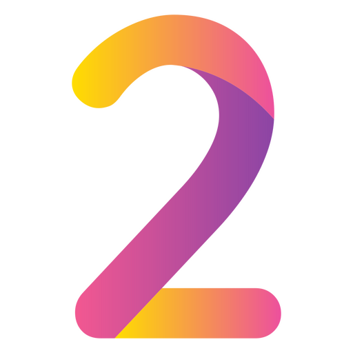 Numbers gradient two PNG Design
