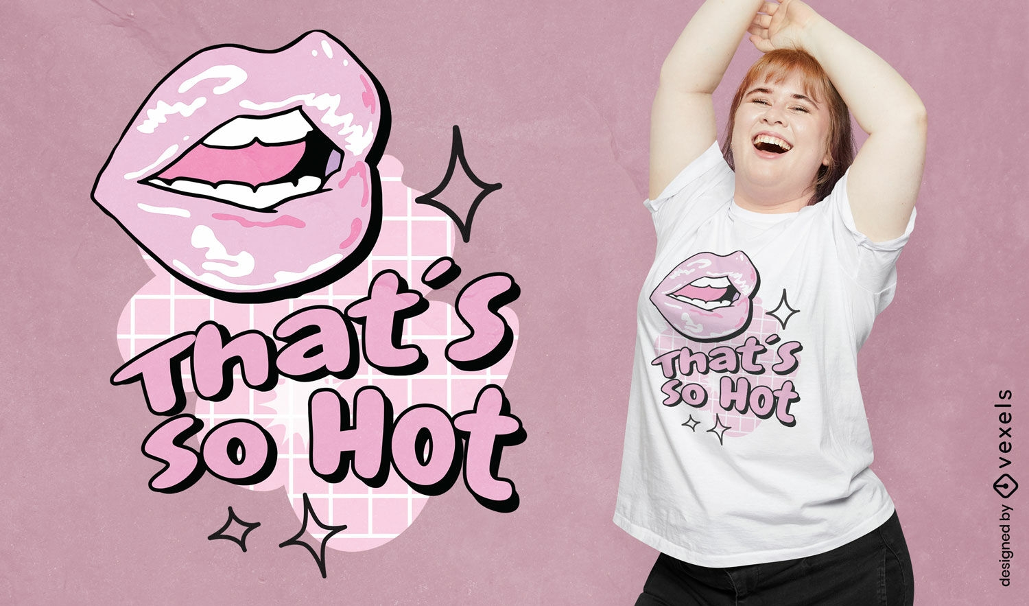 That's so hot glossy lips 2000s quote t-shirt design