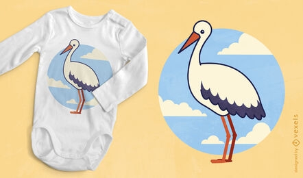 Standing stork t-shirt design