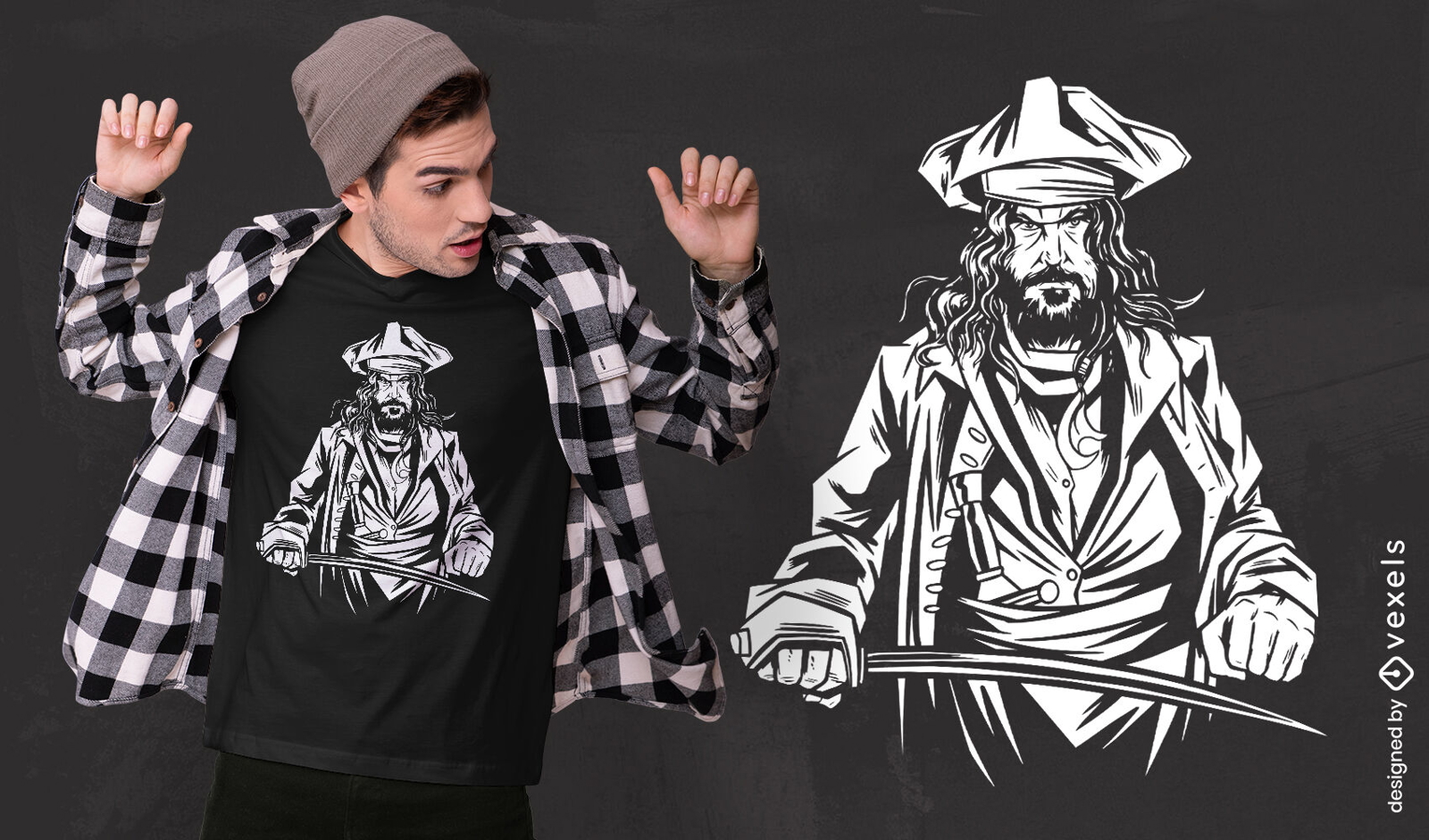 Blackbeard pirate t-shirt design