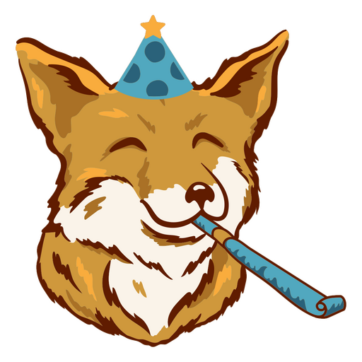 Personagem de desenho animado animal raposa de aniversário