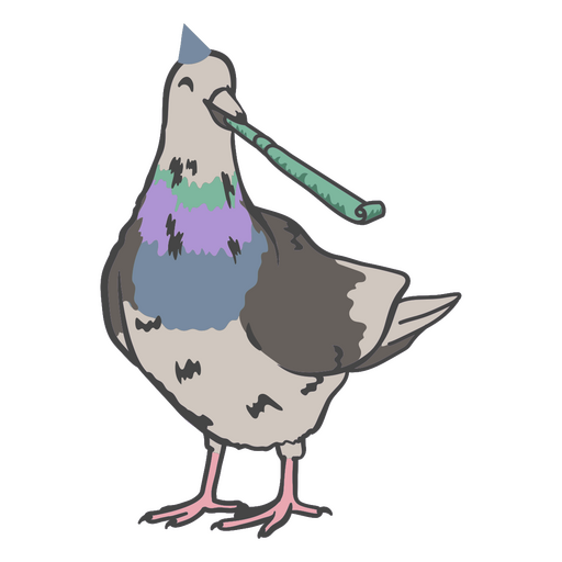 Personagem de desenho animado animal de pombo de aniversário Desenho PNG