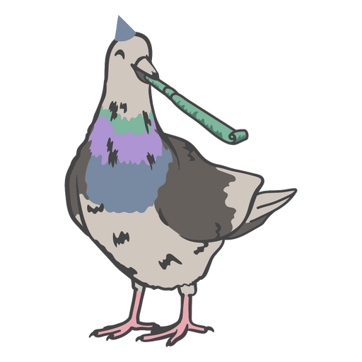 Personaje de dibujos animados de animales de paloma de cumplea?os Diseño PNG